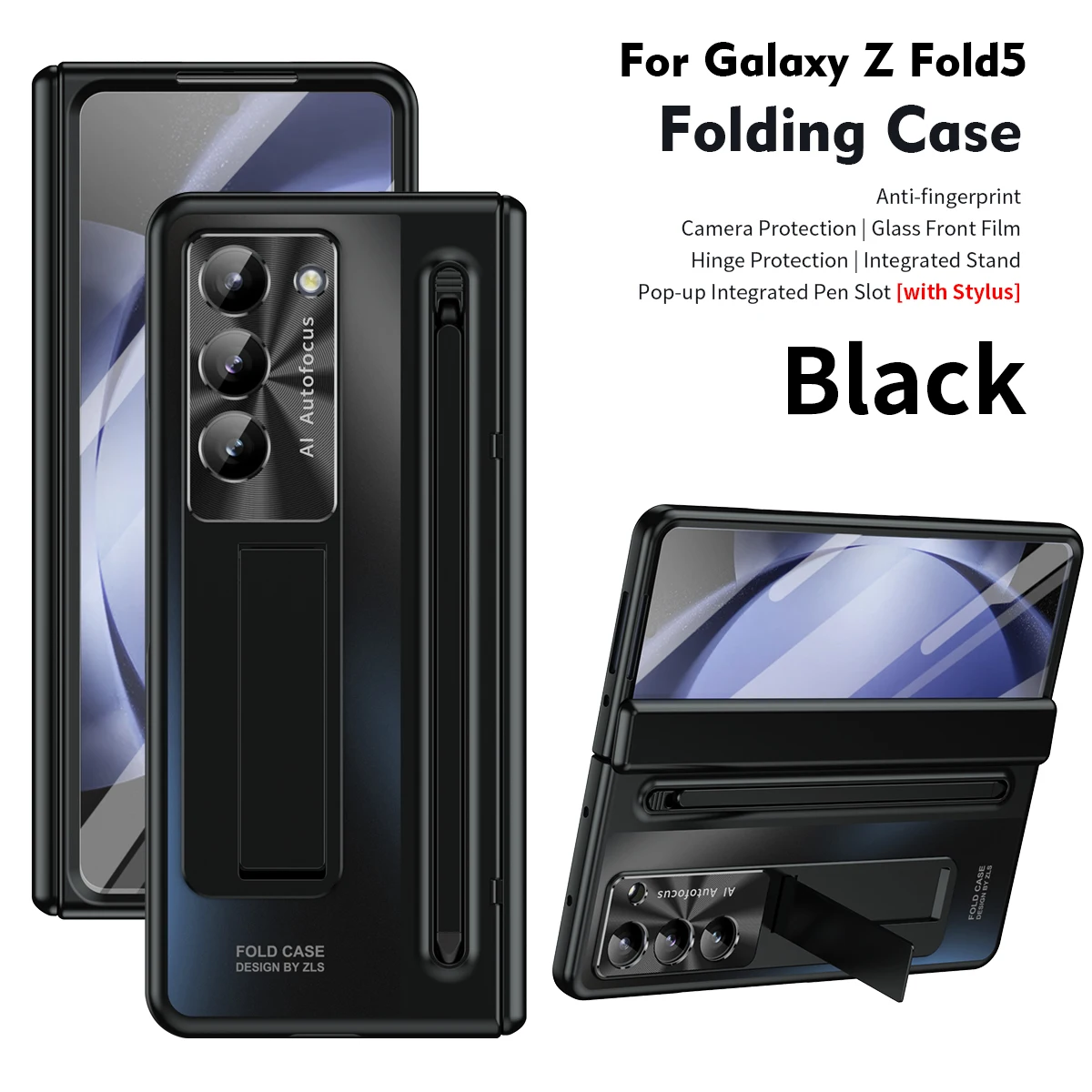 Samsung Galaxy Z Fold 4 5 6 7 hoesje met S Pen houder & scharnierbescherming, inclusief screenprotector, anti-val bescherming voor Z Fold 7 6 5