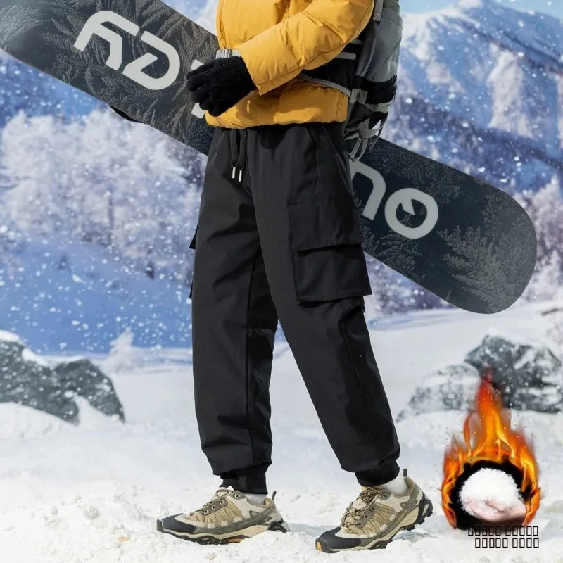 

Мужские зимние рабочие брюки для активного отдыха с наполнителем из 90% пуха, с подогревом, ветрозащитные, водонепроницаемые, теплые, с манжетами, с множеством карманов