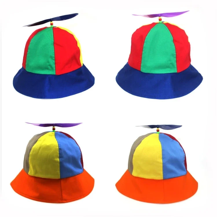 

Fashion kids Bucket Hat with Propeller for Men Women Double Side Hat Outdoor Sun Hat Detachable