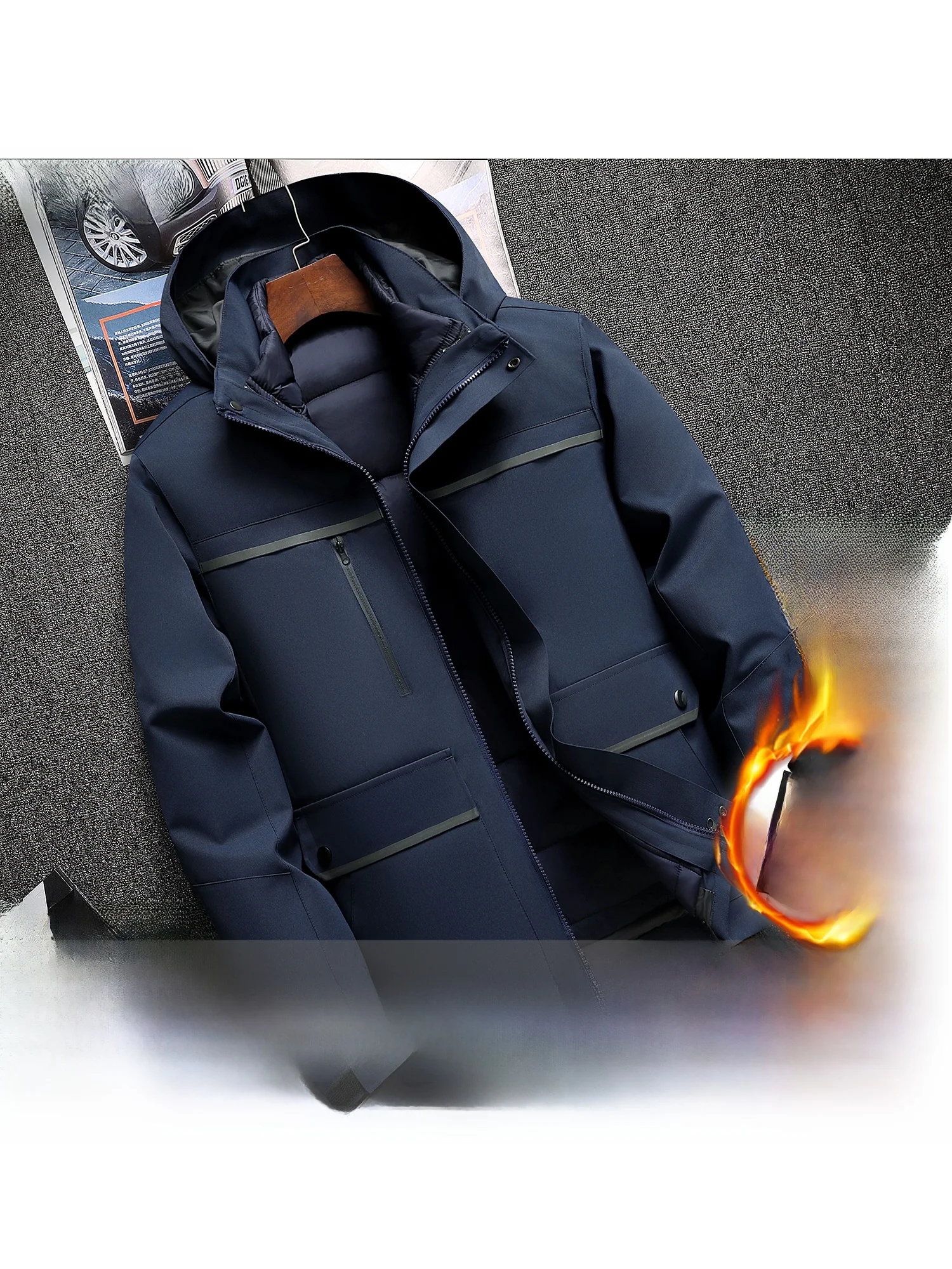 

Утепленная мужская куртка из флиса с отстегивающимися элементами, ветрозащитная, водонепроницаемая, зимняя, для активного отдыха, хлопковая, с наполнителем из полиэфирного волокна, стандартный крой, длинный рукав