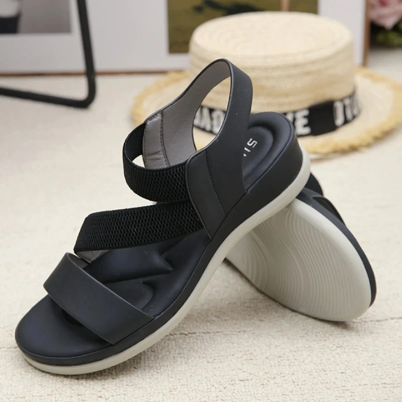 Plus Size 36-42 Shoes for Women Summer Fashion Women Retro Beach Sandals Round Toe Comfortable Casual Shoes Platform Sandals