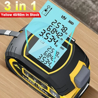 3 In1 LCD Display 60m Digital Laser Distance Meter Rangefinder Handheld Infrared Range Finder 5m Measuring Tape Laser Ruler