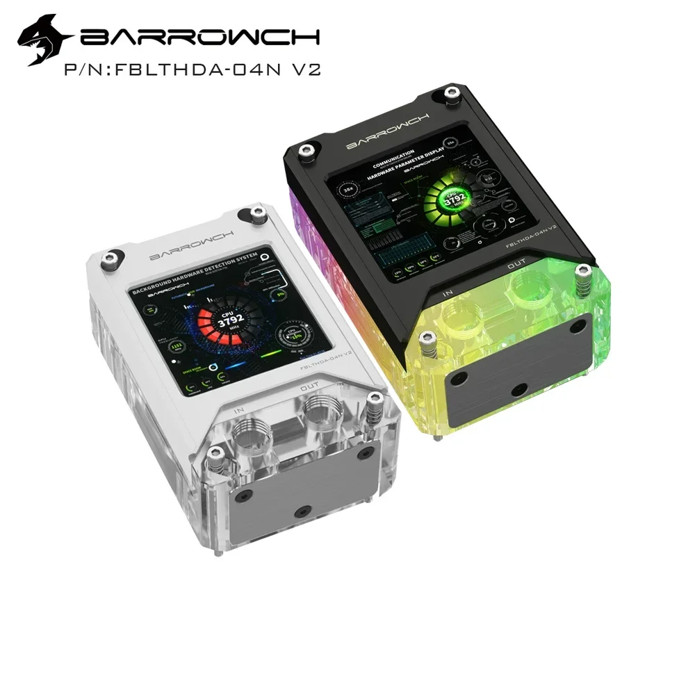 Barrowch CPU water Block with 2.9 inch HDMI display screen  1440*1440 For  AMD / AM3 / AM4 / FM2/ AM5