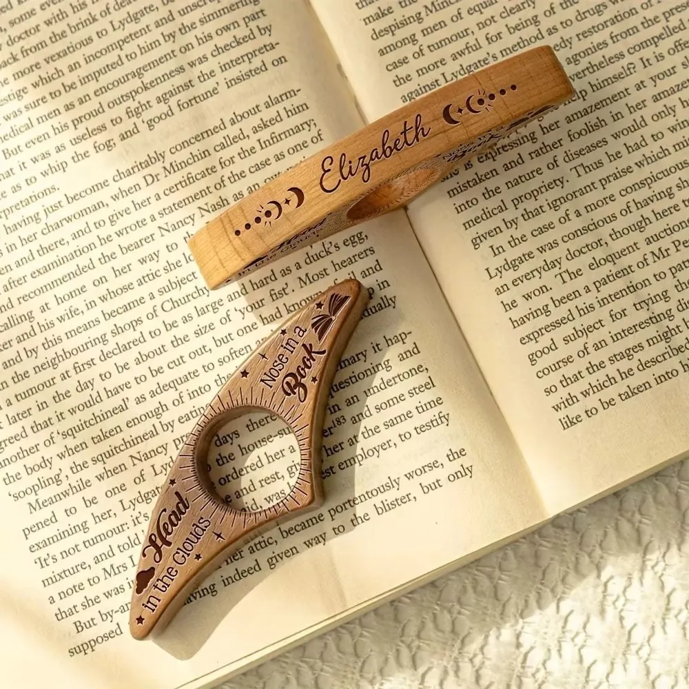 New Wooden Book Page Holder Book Decorative Ornament Finger Bookmark Ring One-Handed Reading Aid Reading Tools Thumb Book Holder