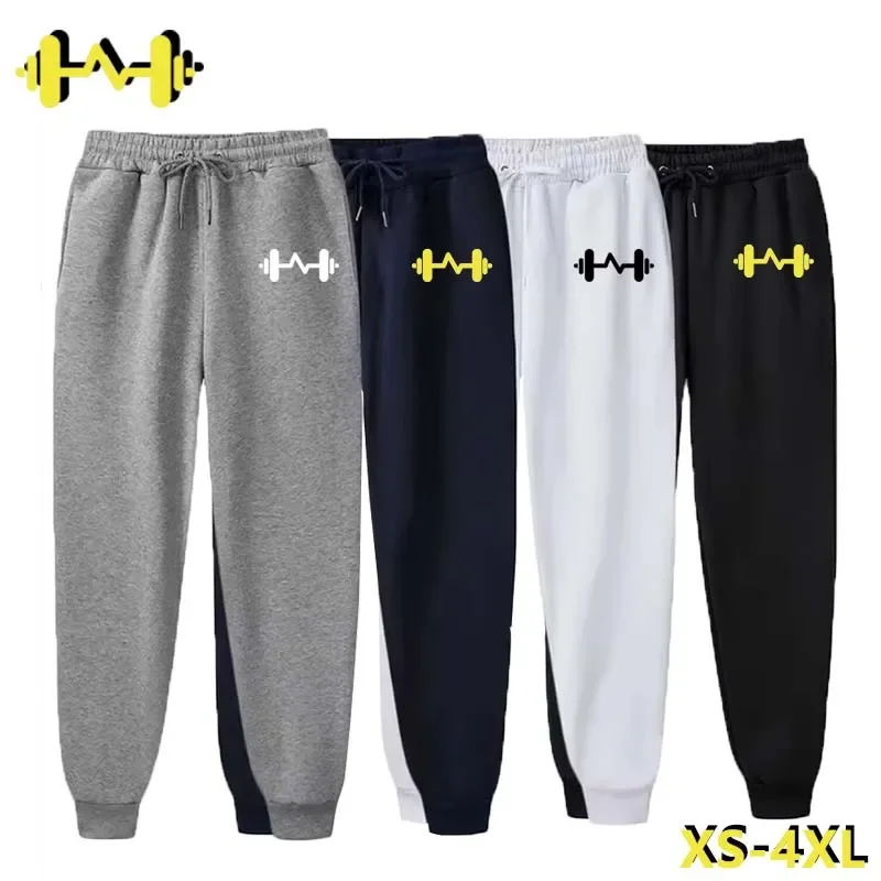 

Мешковатые брюки с принтом гантелей, мужские повседневные спортивные длинные брюки для работы, уличные флисовые спортивные штаны для фитнеса, бега, тренировок, мужские