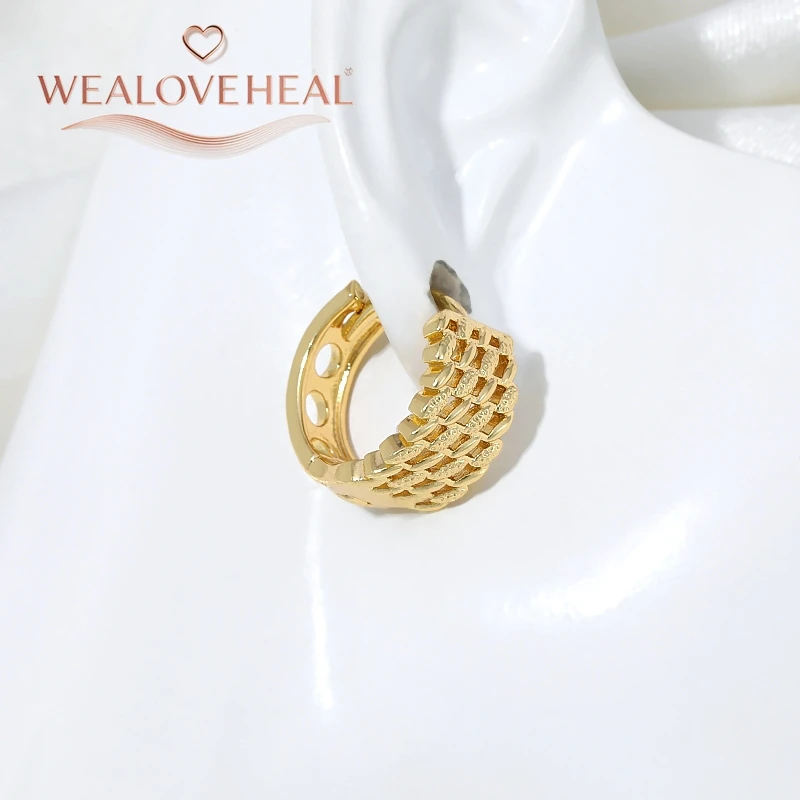18K vergoldete Messing-Ohrringe mit geflochtenem Design für Damen, Vintage-Ketten-Design, modischer Schmuck, perfekt für den täglichen Gebrauch und als Partygeschenk. – Detail 20