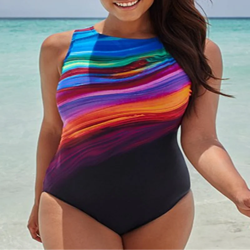 Sexy 5XL One-Piece Large Swimsuits Closed Bodysuit Plus Size Swimwear Female Bathing Suit Pool Beachwear Women's Swimming Suit