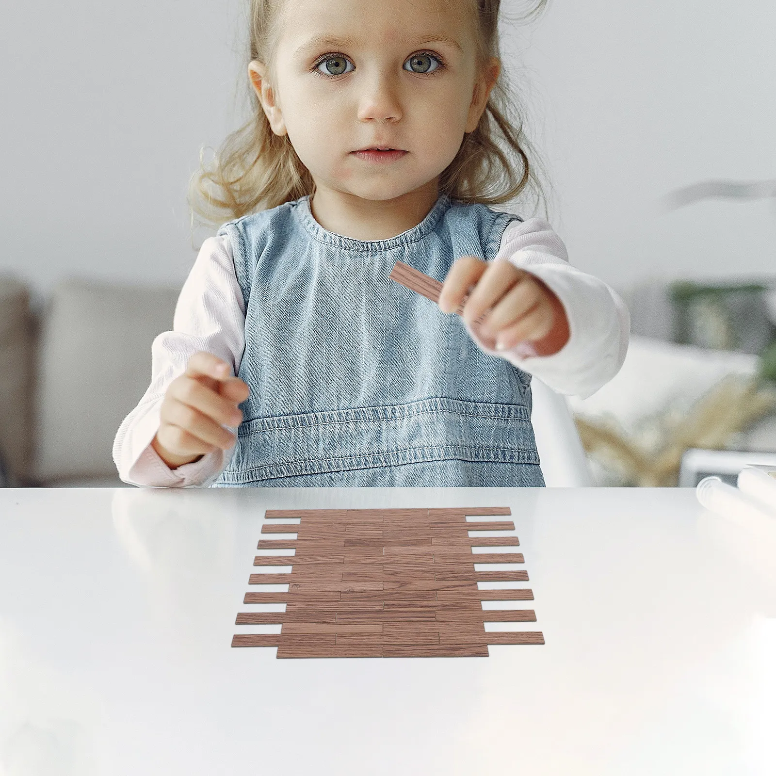 

40Pcs Mini House Flooring Imitation Wood Grain PVC Floorboard Accessories for Tiny House Decor Miniature Flooring for Crafts