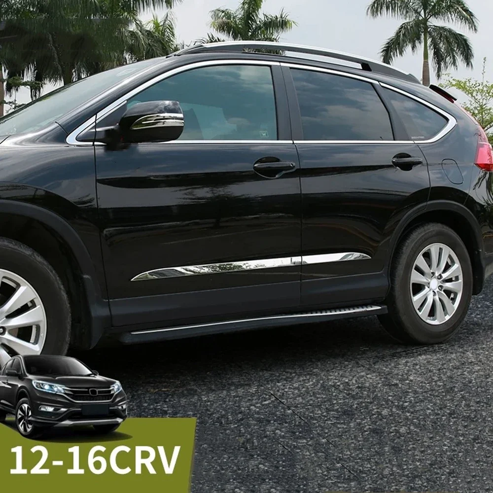 Accessories For Honda CRV CR-V 2012-2016 Stainless Steel Side Door Molding Body Strip Streamer Protection Lid Molding Cover Kit