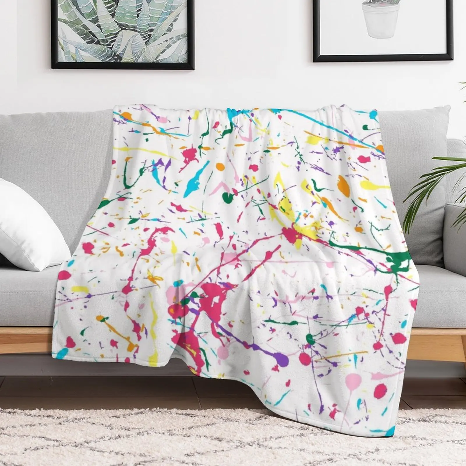 Paint Splatter Throw Blanket Multi-Purpose Thermal Camping Blankets