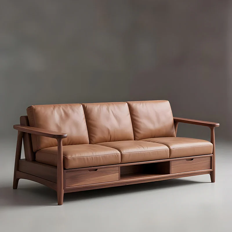 

Новый китайский диван из цельного дерева для гостиной, прямая мебель для хранения вещей