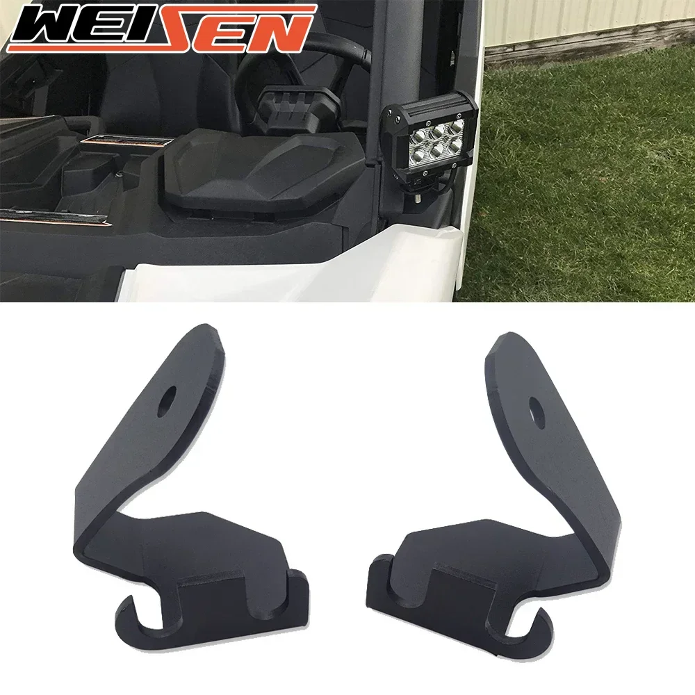 

UTV Left and Right Side A Pillar LED Work Light Mount Brackets for 2018-2024 Can Am Maverick Trail & Sport Commander Accessories