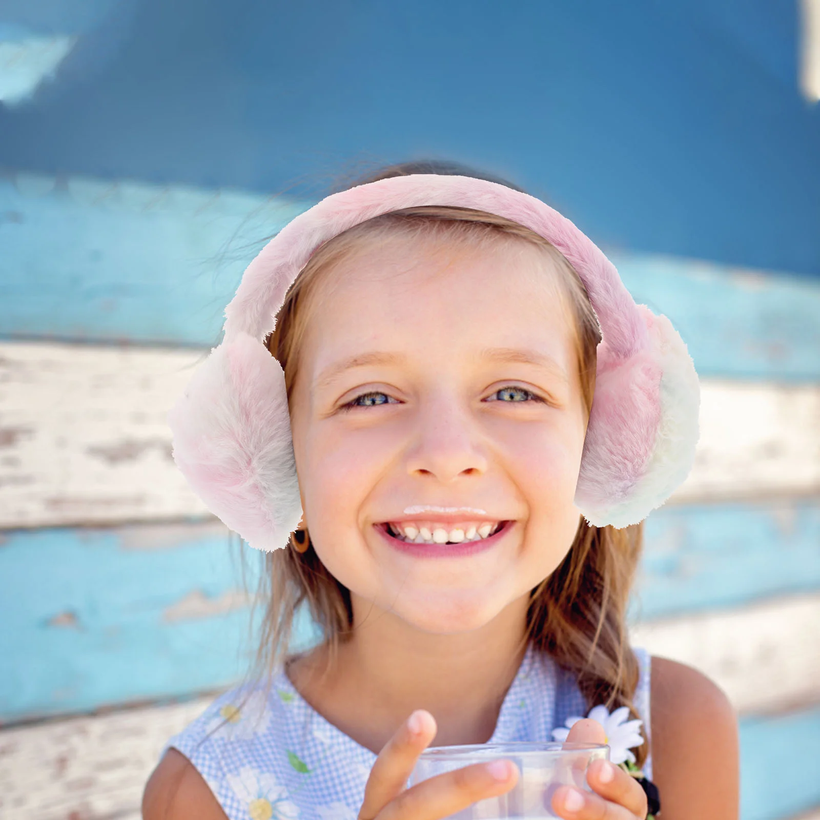 Diademas plegables de felpa para bebé, accesorios de invierno para mujer, piel para niño niña