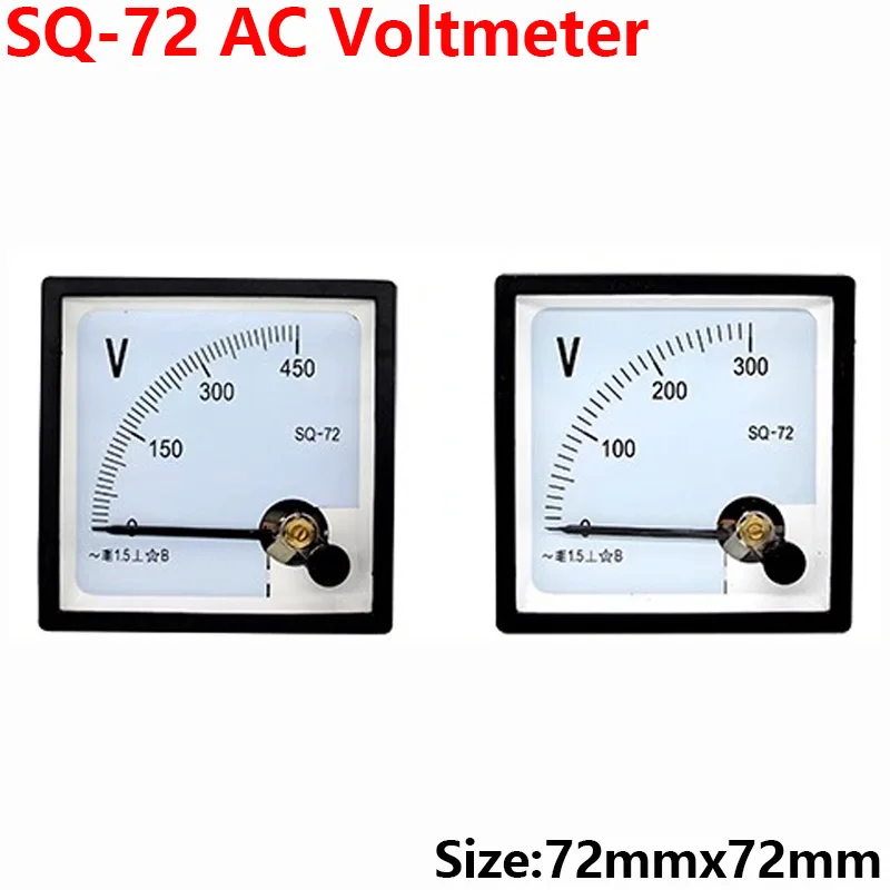 1PCS SJ-72 CP-72 SQ-72 CZ-72 AC 100V 150V 250V 300V 450V 500V 600V Class 1.5 72x72mm Range Analog Voltage Voltmeter Panel Meter