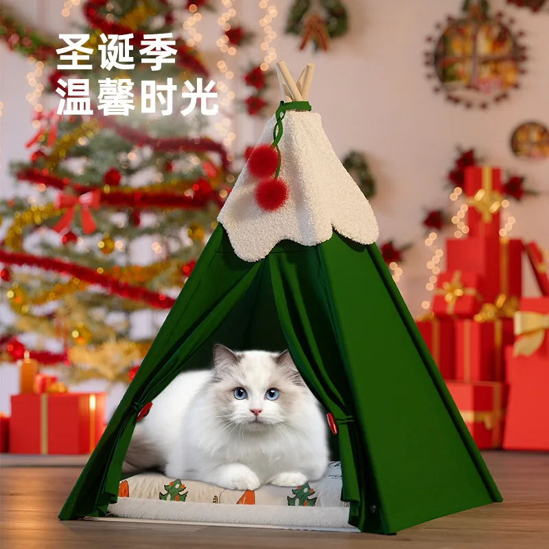 Factory  direct sales, velvet pet tent cat nest cat house semi-closed winter warm removable and washable mat