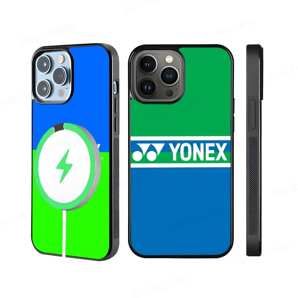 Funda Magnética para Teléfono Y-Yonex de Bádminton, Inalámbrica, PC+TPU, para iPhone 11 12 13 14 15 16 17 Pro Max Plus