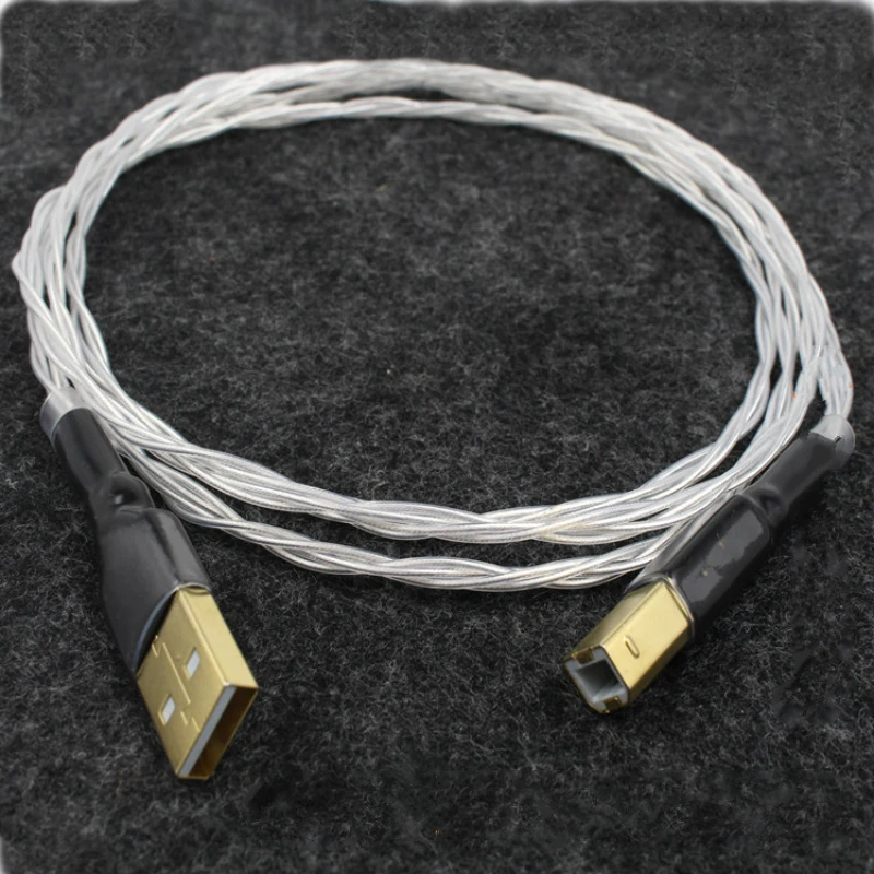 

HiFi 5N OCC Odin Silver Plated USB CABLE USB2.0 A to B Digital Audio DAC Cable Professional USB 2.0 Cable Audio USB Turntab