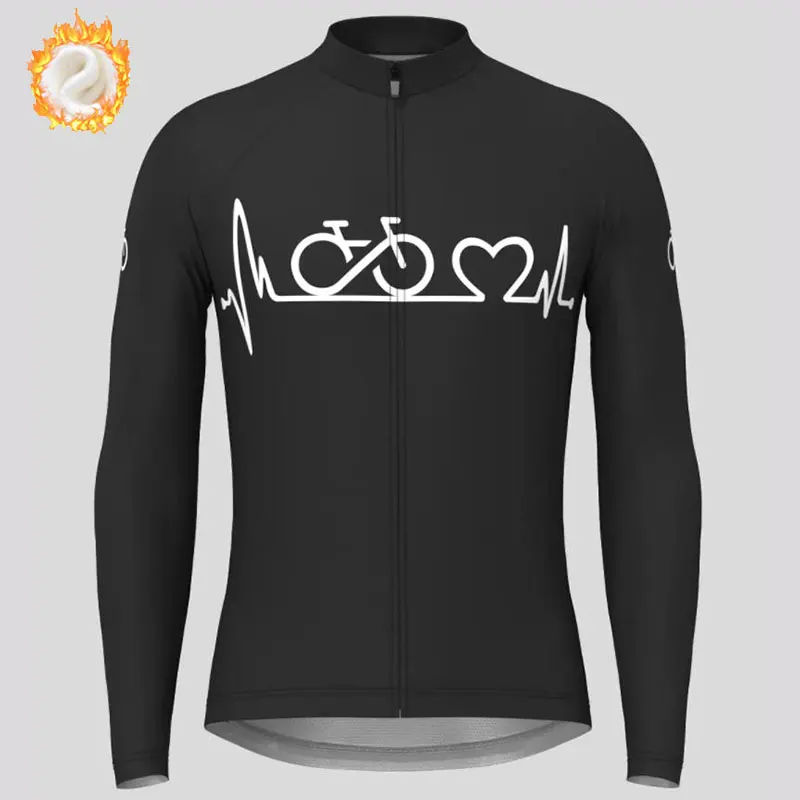 2022 Team Winter Cycling Jersey Men\'s Thermal Fleece Bicycle Clothing MTB Long Sleeve Warm Tops Road Bike Outdoor Sports Jacket