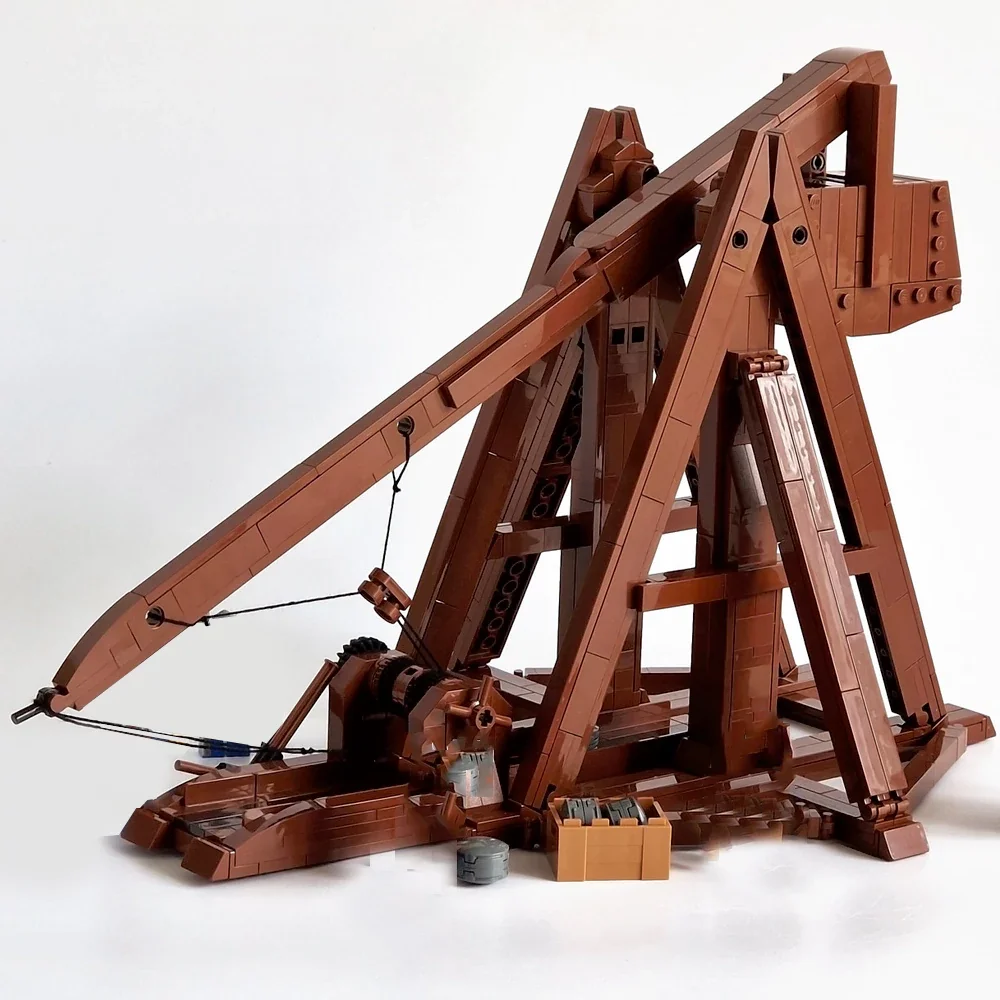 

699 шт. строительные блоки Trebuchet MOC, средневековая архитектура, модель оружия, кирпичная головоломка из фильма, игрушки, подарки для детей и взрослых