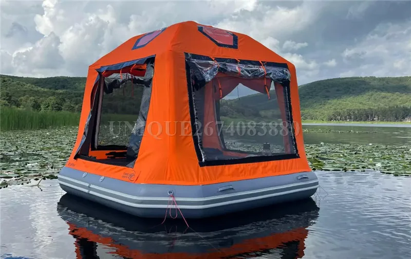 Inflatable Floating Water Raft Tent, Outdoor Camping, Waterproof Fishing Tent, Entertainment, PVC Shoe, Family