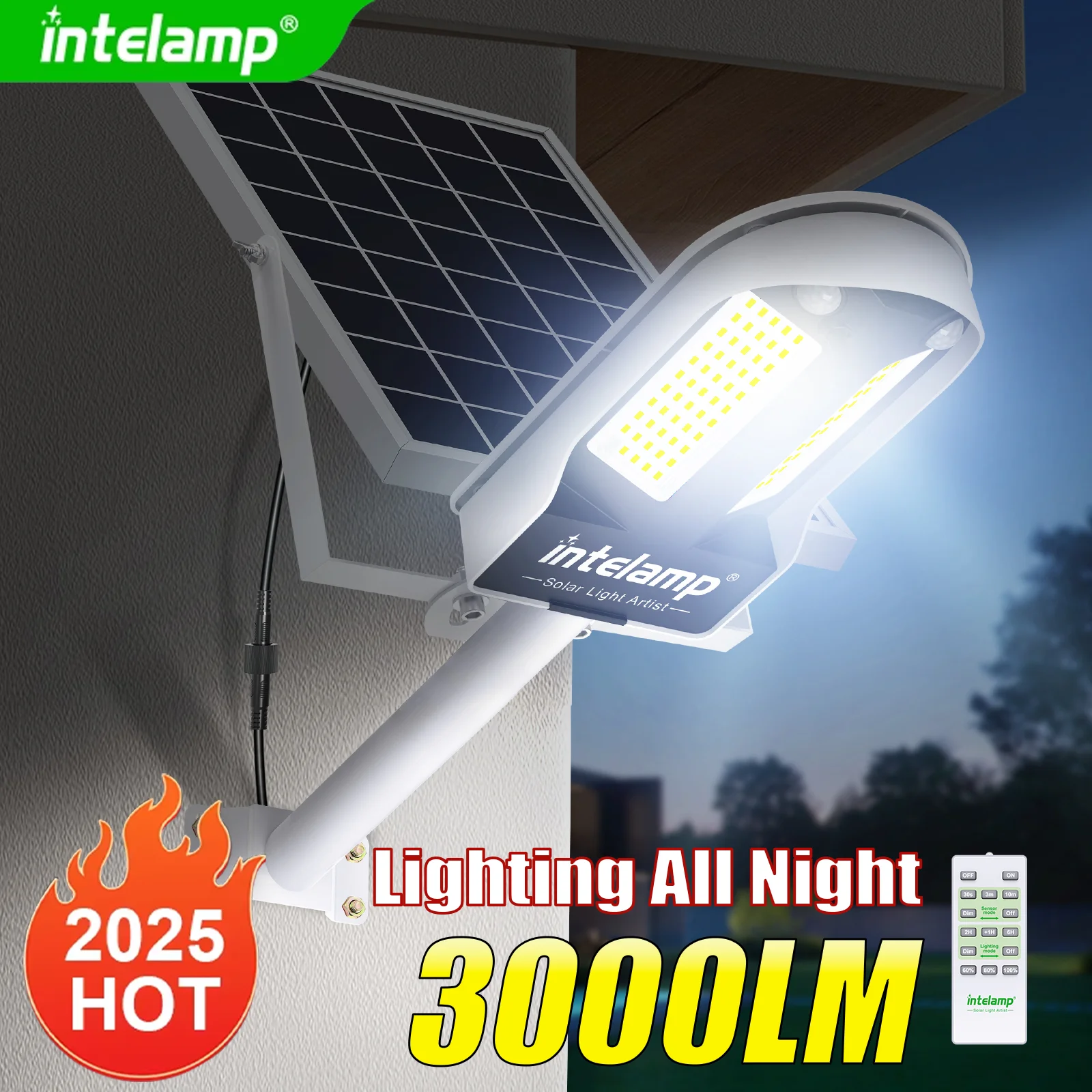 

2025 3000LM High Power Solar Led Light Outdoor Powerful Outdoor Motion Sensor Solar Lamp Waterproof Garden Wall Yard Street Lamp