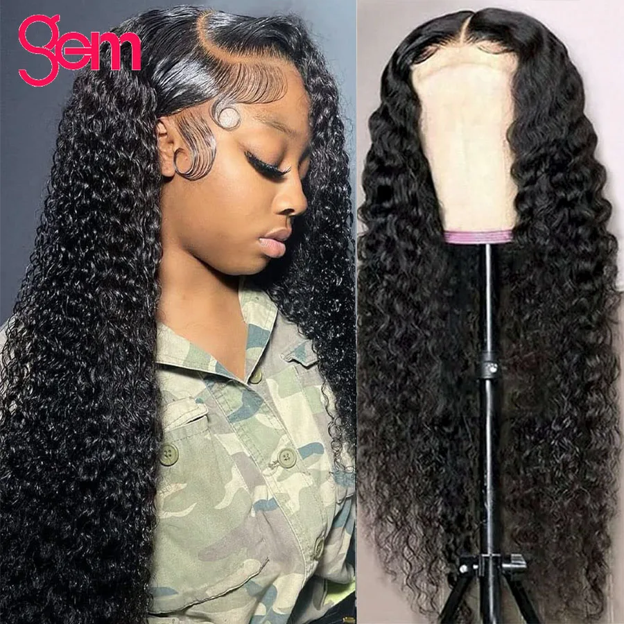 Deep Wave 13x4 HD Transparent Frontal Wig Human Hair 30 Inch 13x6 Lace Front Wig For Women Pre Plucked Brazilian Wig