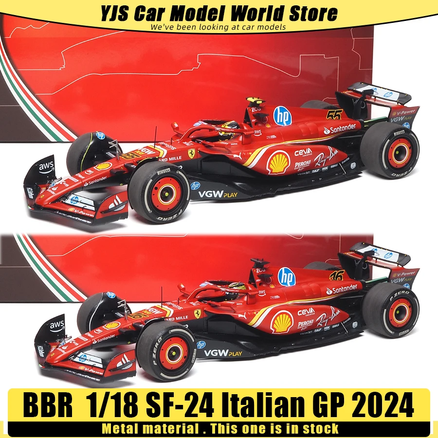 

BBR 1:18 SF-24 Итальянская модель автомобиля GP 2024, статическая коллекция праздничных подарков