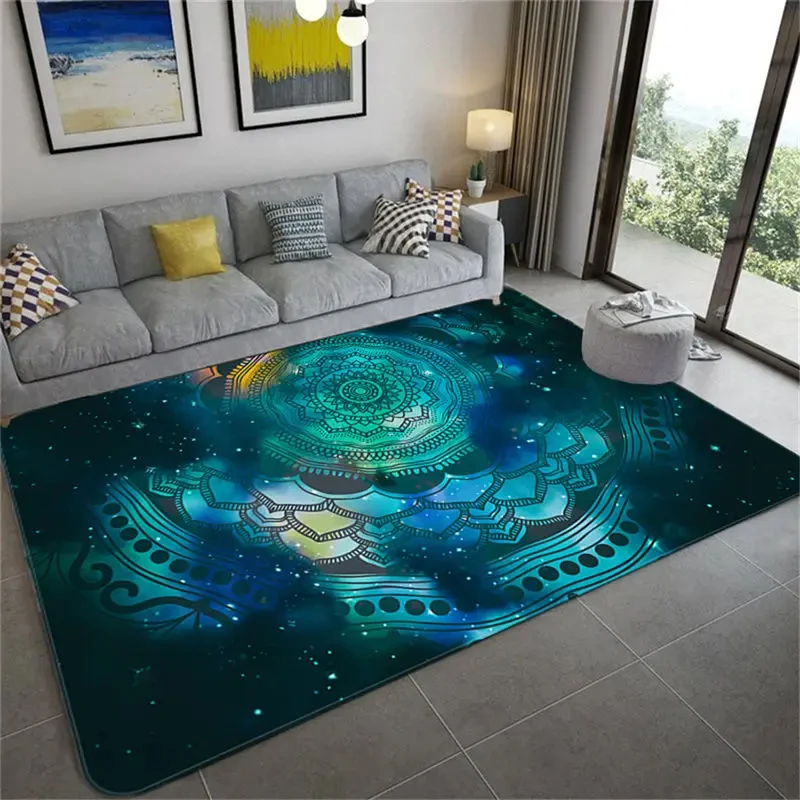 Colorful Star Sky Mandala Carpet for Living Room Gorgeous Floor Mat Girl Rug Floral Bathroom Area Rug Hallway Bedroom Decoration