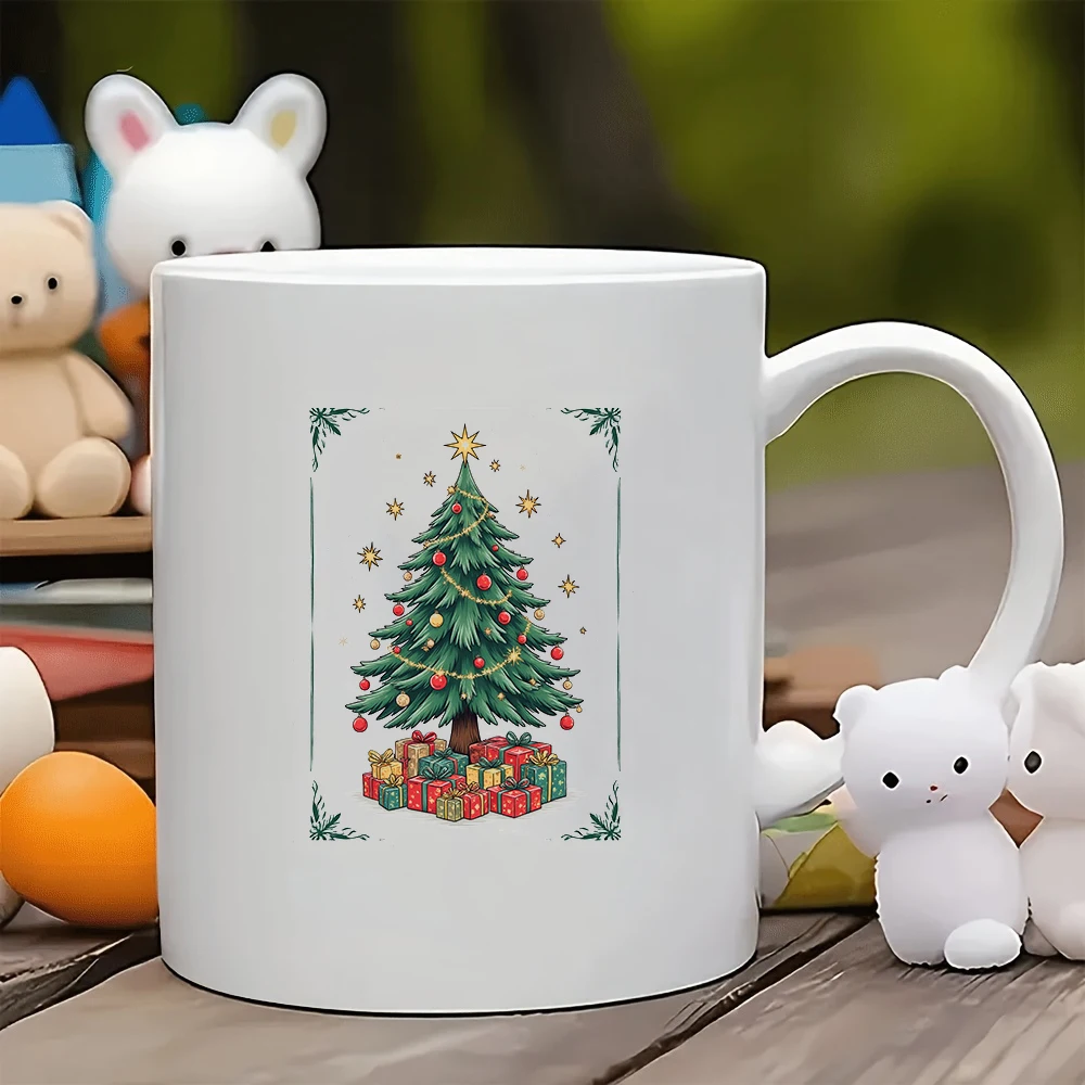 

11oz Mug + Christmas Tree Decorative Cup Christmas Gift Kids Cup Family Office Coffee Cup Set