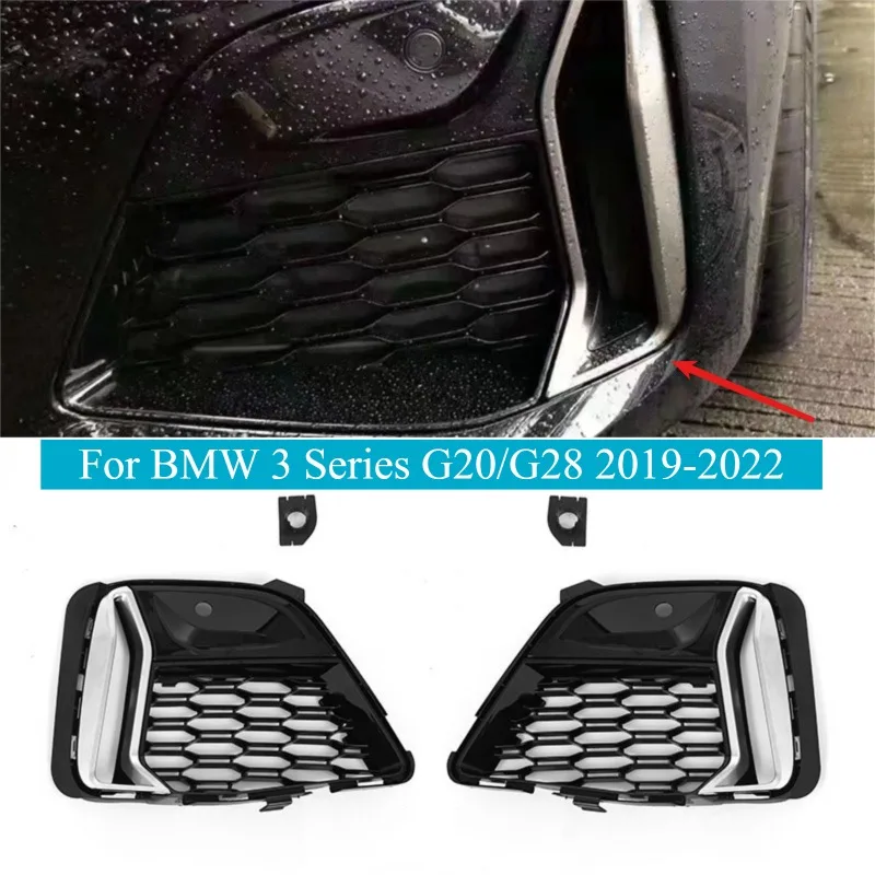 

For BMW 3 Series G20 G28 2019-2022 Front Fog Light Cover Trim Style Fang Design Bumper Canard Splitter Modification Accessories