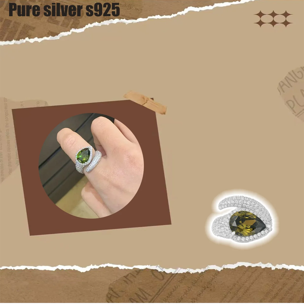 

Pure silver s925 ring New European and American light luxury open mouth snake ring with versatile temperament and high-end