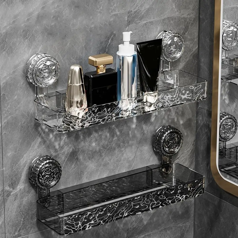 

Bathroom Shelf Suction Cup Wall Mount Corner Storage Shelves Shampoo Holder Cosmetic Rack Shower Drain Basket Bathroom Organizer