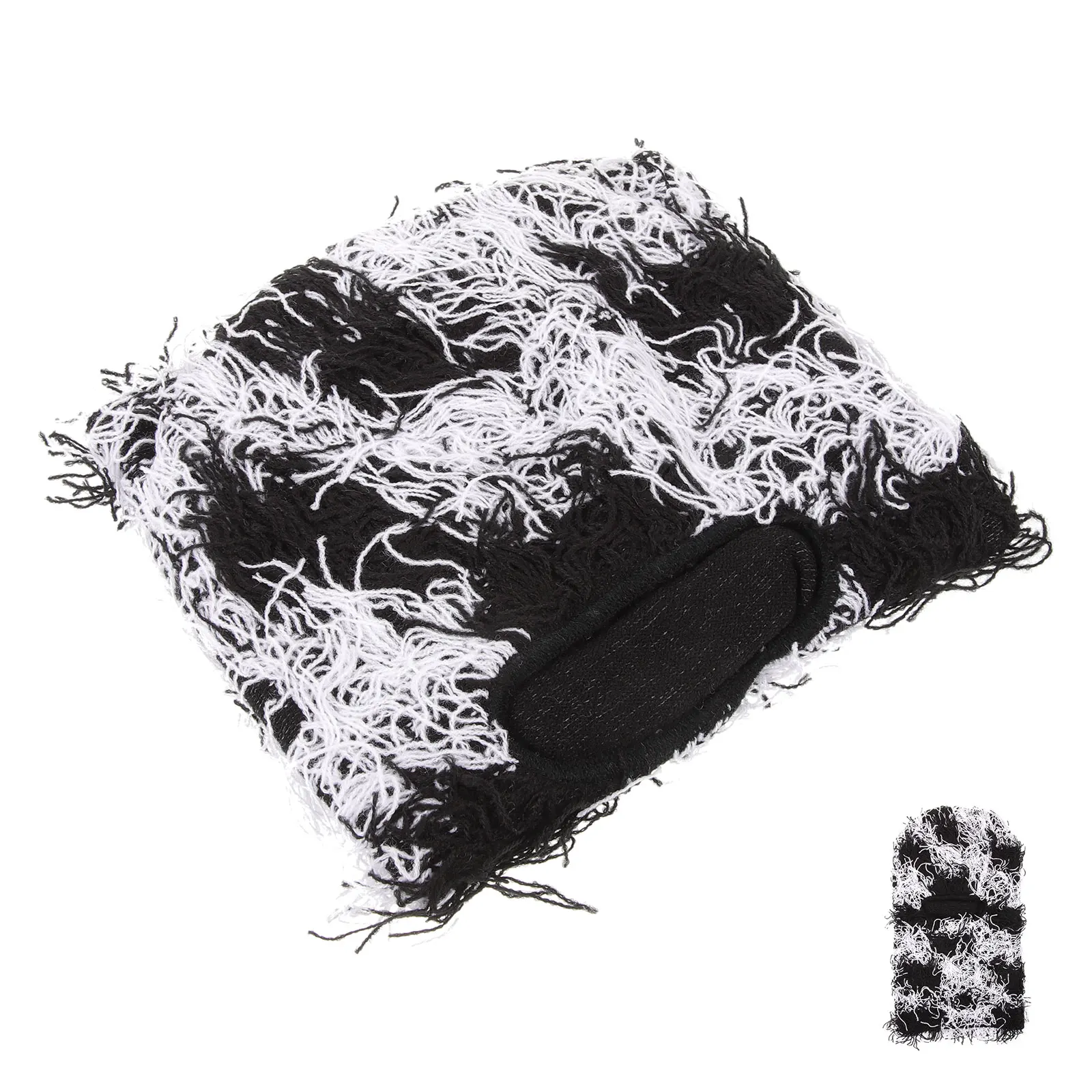 

Knitted Face Mask Balaclava Beanie Neck Guard Black White Ski Masks Lightweight Durable Outdoor Sports Warm Winter Headwear