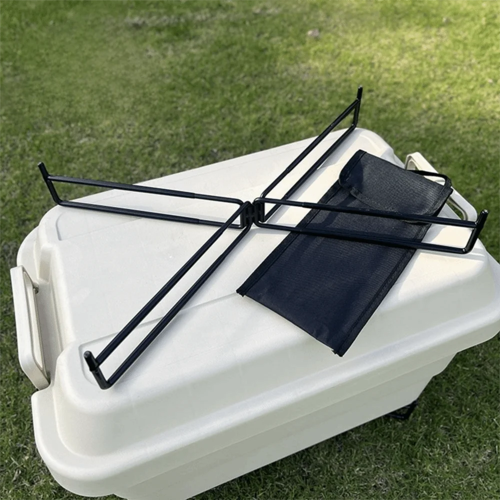 Foldable Camping Folding Storage Rack Multipurpose Light Weight Bucket Base Support Frame Iron Non-Slip Bracket