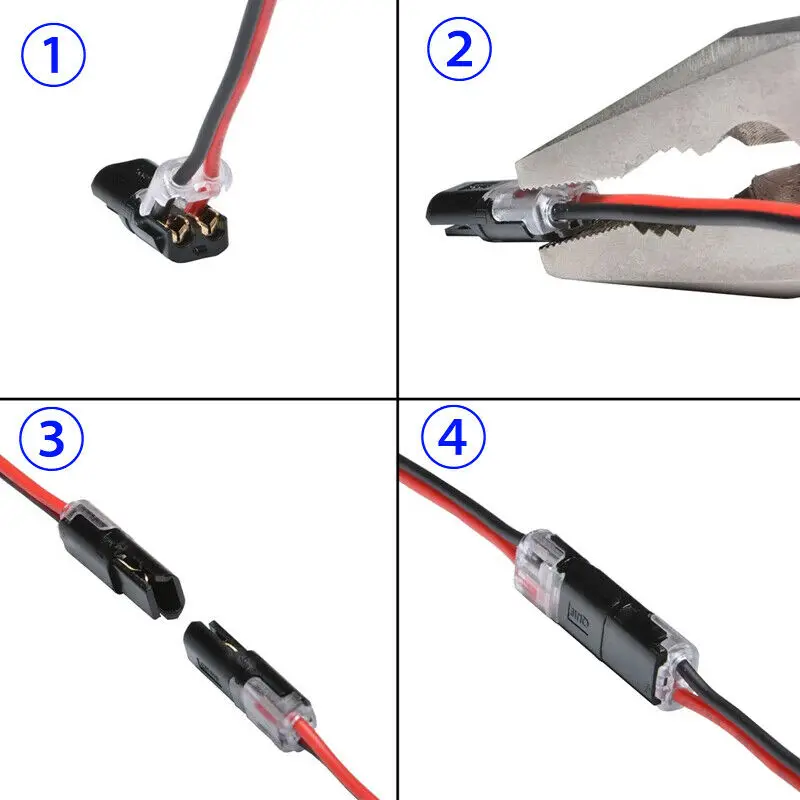 10pcs 12v Pluggable Car Auto Wire Cable Plug Waterproof Connector Strip Terminal Connection Clamp Block Vehicle Accessories