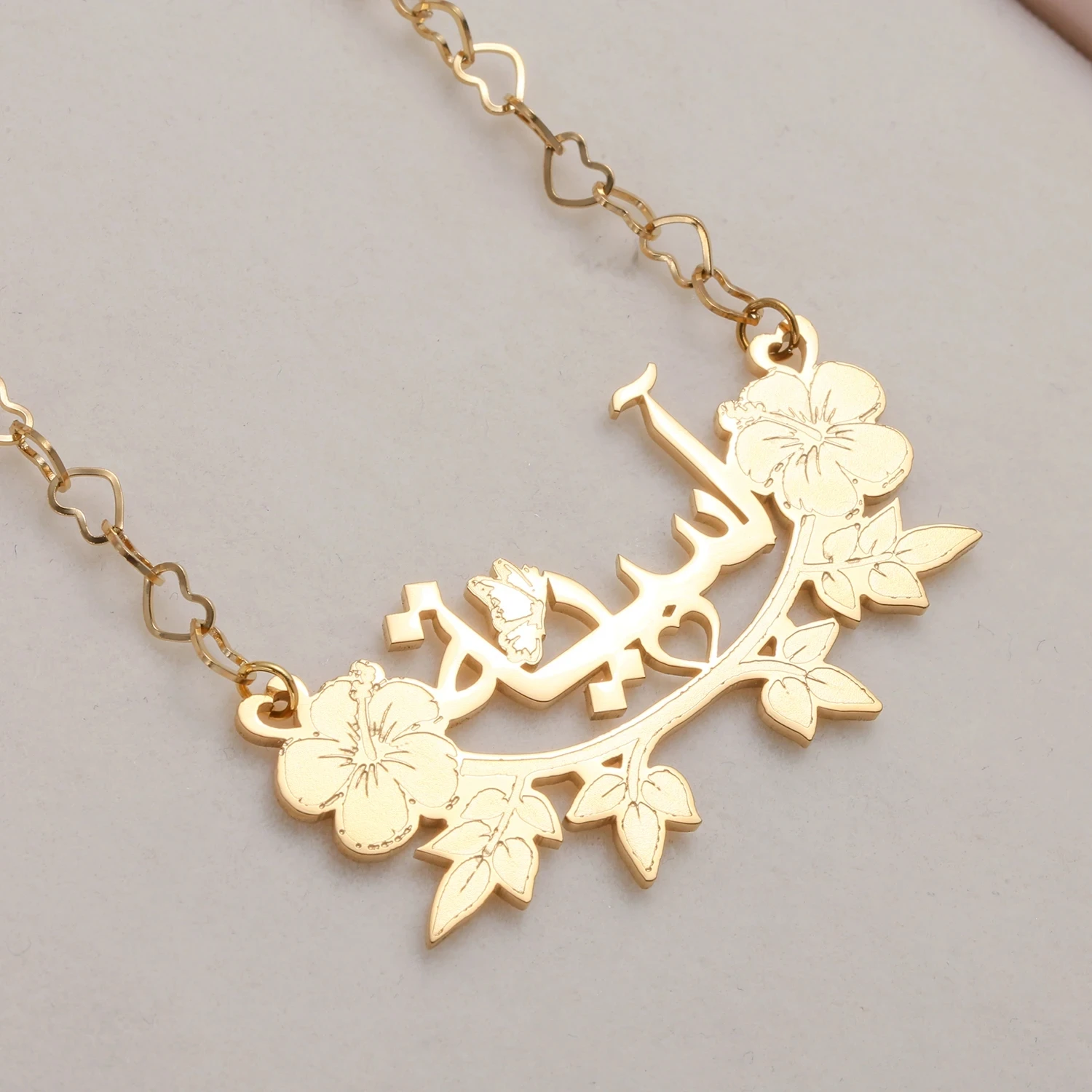 2024 New Personalized Custom Arabic Name Necklaces Pendant For Women Stainless Steel Gold Arabic Necklaces Muslim Ramadan Gifts