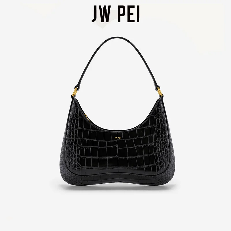 

JW PEI Женская сумка на плечо с крокодиловым узором из искусственной кожи в стиле ретро, сплошной цвет, на молнии, нишевый дизайн, повседневная сумка для свиданий, сумка подмышки