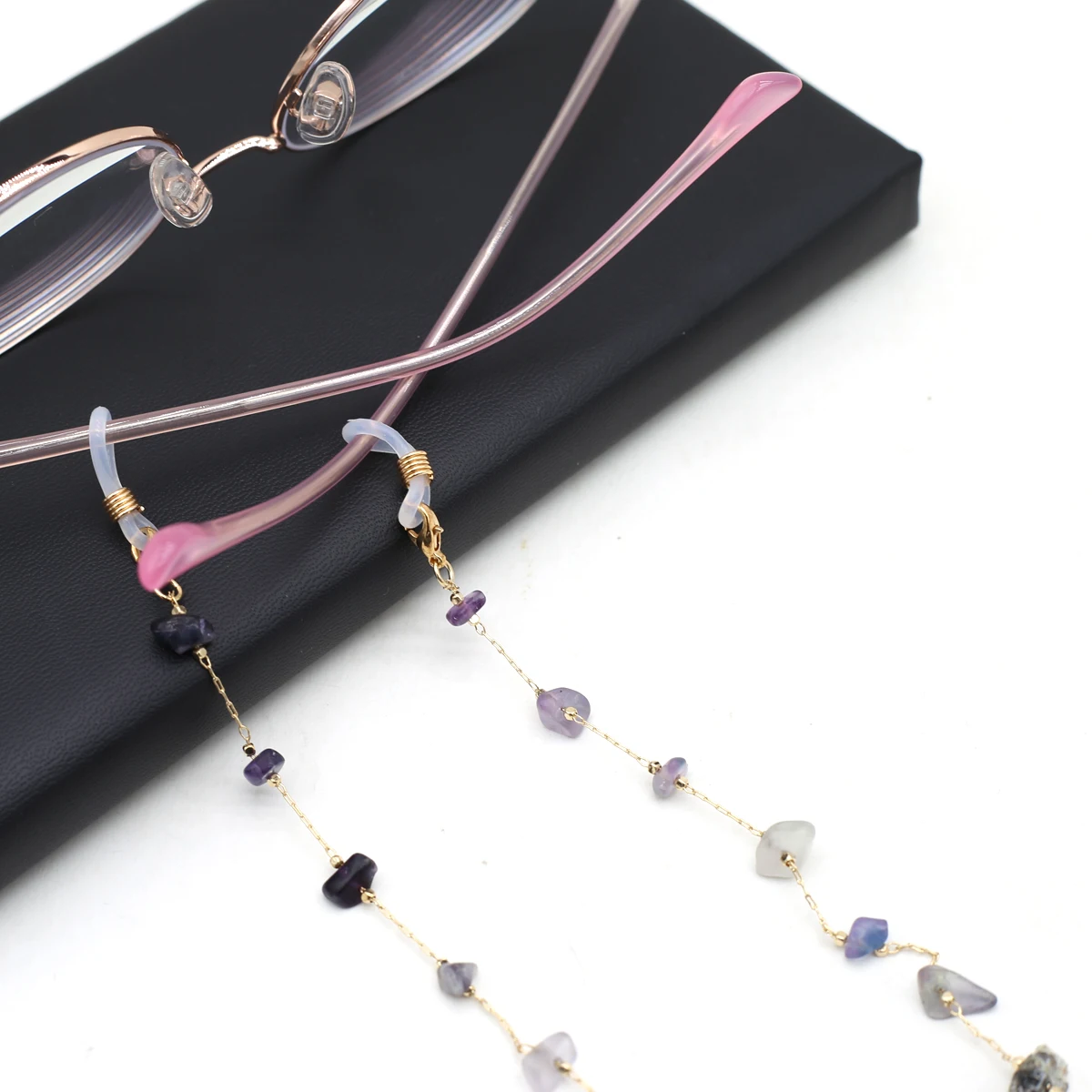 Natural Crystal Stone Glasses Chain Trendy Eyeglasses Chains Length 80cm for Women Men Glasses Mask Accessories Wholesale