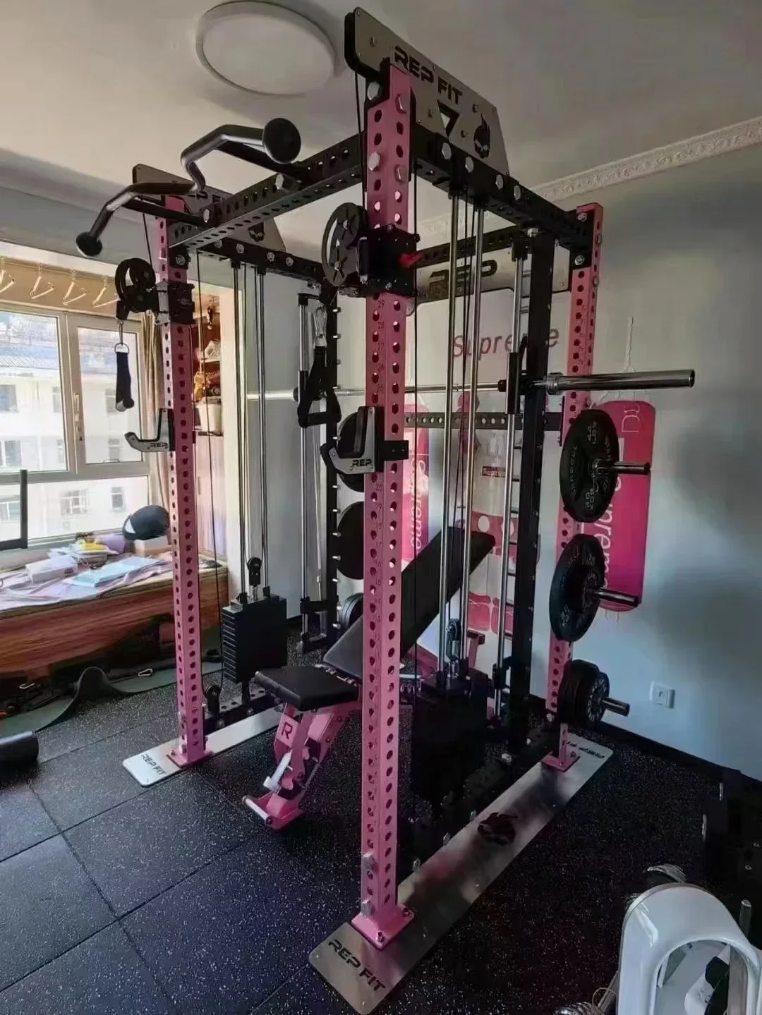Commercial Workout Equipment All in One Multi Cable Fitness Gym Exercise Pin Loaded Movable Arm Functional Trainer Machine