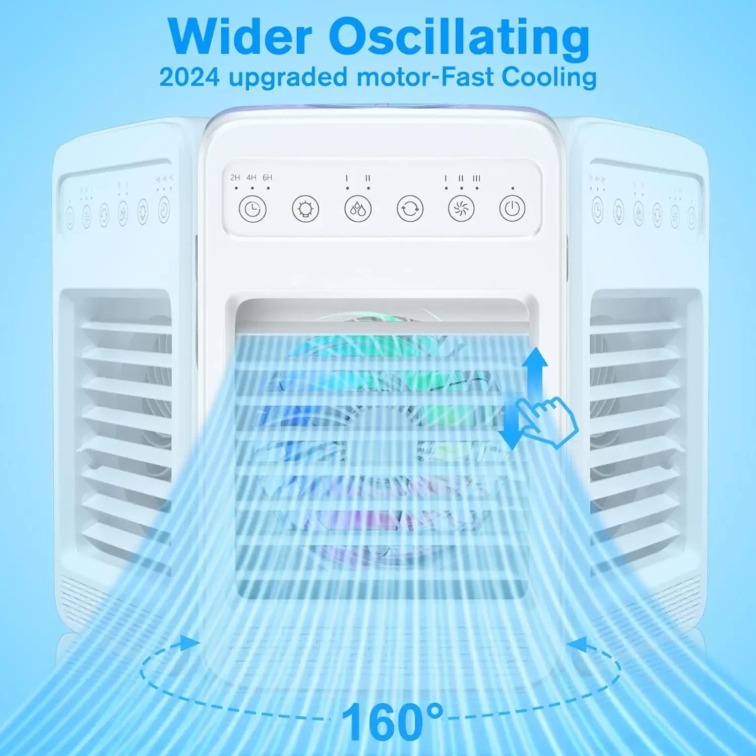 AC Mini kecil dengan Timer, 4 kecepatan 2 pilihan keren-efisien dan kompak untuk AC kamar kecil