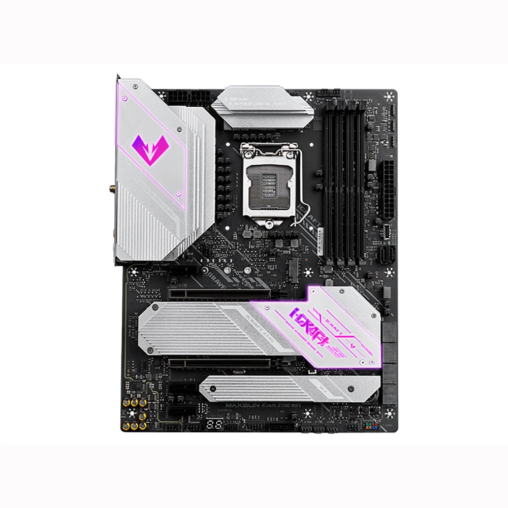الأصلي MAXSUN MS-iCraft Z590 WIFI كمبيوتر مكتبي دعم 10/11th الجيل الأساسية LGA1200 ATX اللوحة الأم