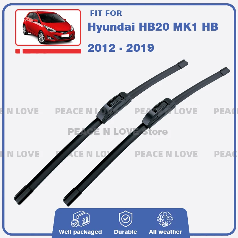 

Front Wiper Blades Set For Hyundai HB20 MK1 HB 2012 - 2019 2PC Windshield Windscreen Window Rubber Brushes Car Accessories