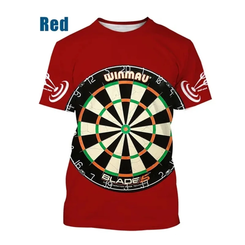 New 3D Dart Board Pattern T-Shirt Darts Throw Game Graphic Tee T Shirts Funny Summer Hort Sleeve For Men Women Game Clothing Top