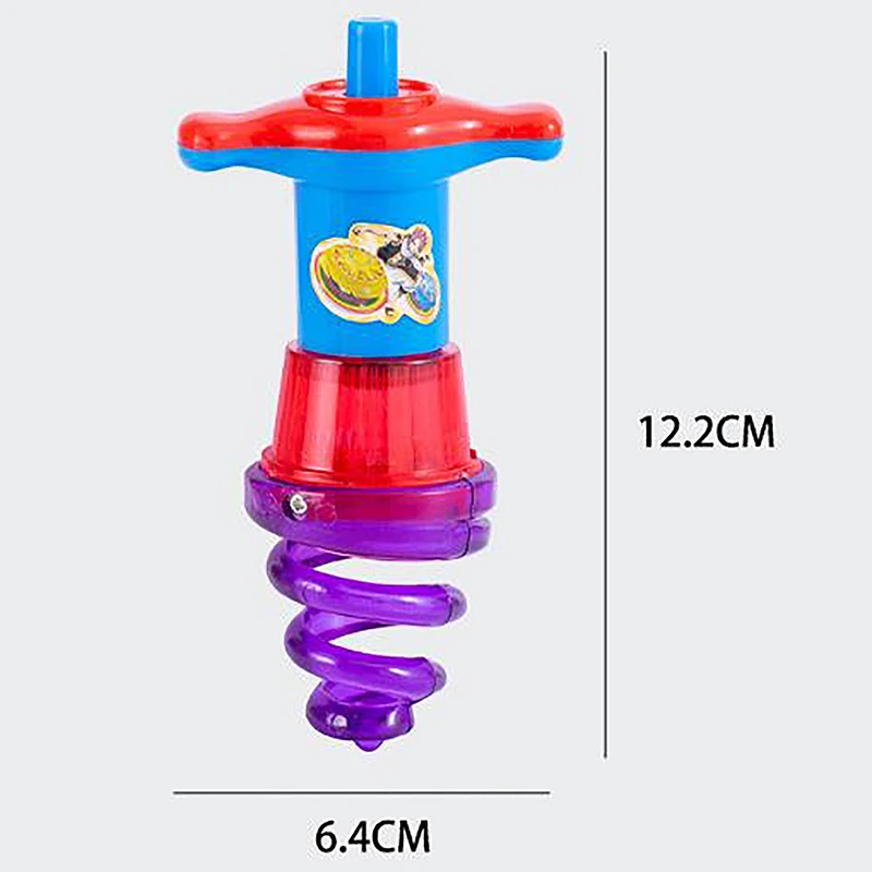 Innowacyjny i praktyczny duży żyroskop sprężynowy świecąca zabawa migający żyroskop gruntowy z wyrzutnią prezenty dla dzieci