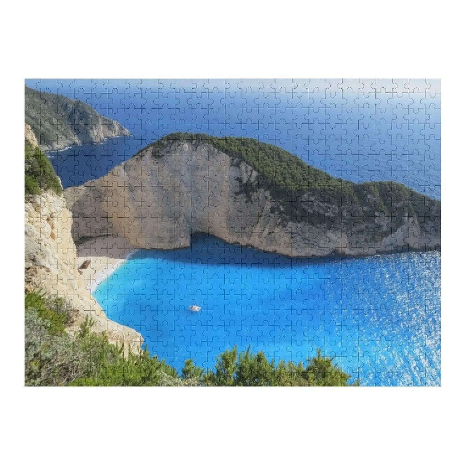 

Zakynthos Navagio Beach Греческий постер Пазл по индивидуальному заказу Детский подарок Рождественские подарки Деревянный пазл с индивидуальным именем