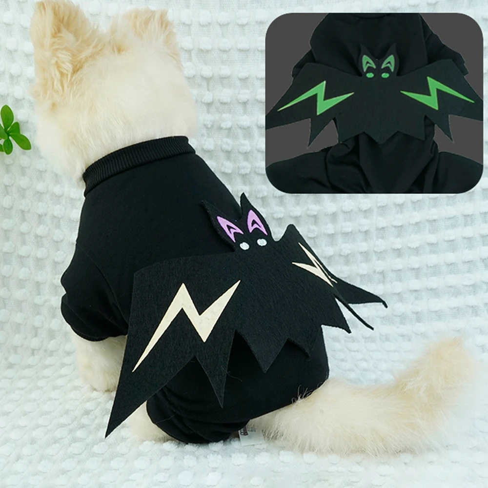 Funny Halloween Costume for Cat and Dog Cartoon Bat Stand Four Legged Jumpsuit Small and Medium-sized Dog Pet Clothing