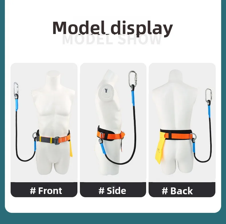 Single Waist Work Safety Belt High-altitude Harness Outdoor Rock Climbing Training Electrician Construction Safe Rope Hook Suits