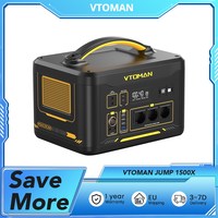 VTOMAN JUMP 1500X Portable Power Station, 828Wh LiFePO4 Solar Generator, 1500W AC Output, Expandable to 2376Wh