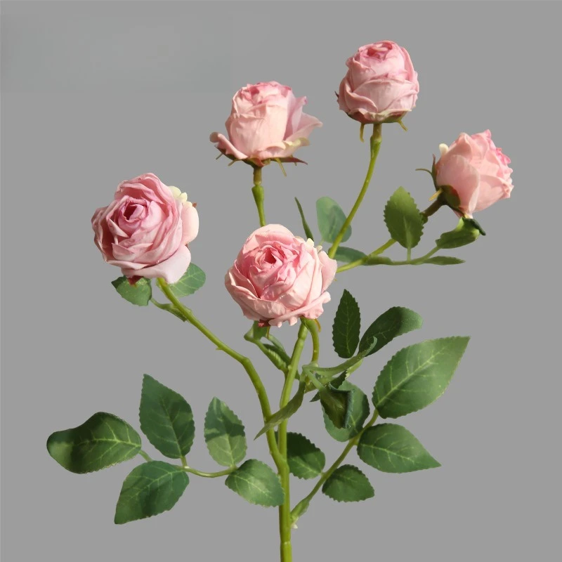 

10Pcs Artificial 5Head Rose Silk Flower for Home Decoration Fake Rose Bridal Bouquet Flowers Wedding Decor Party Table Layout