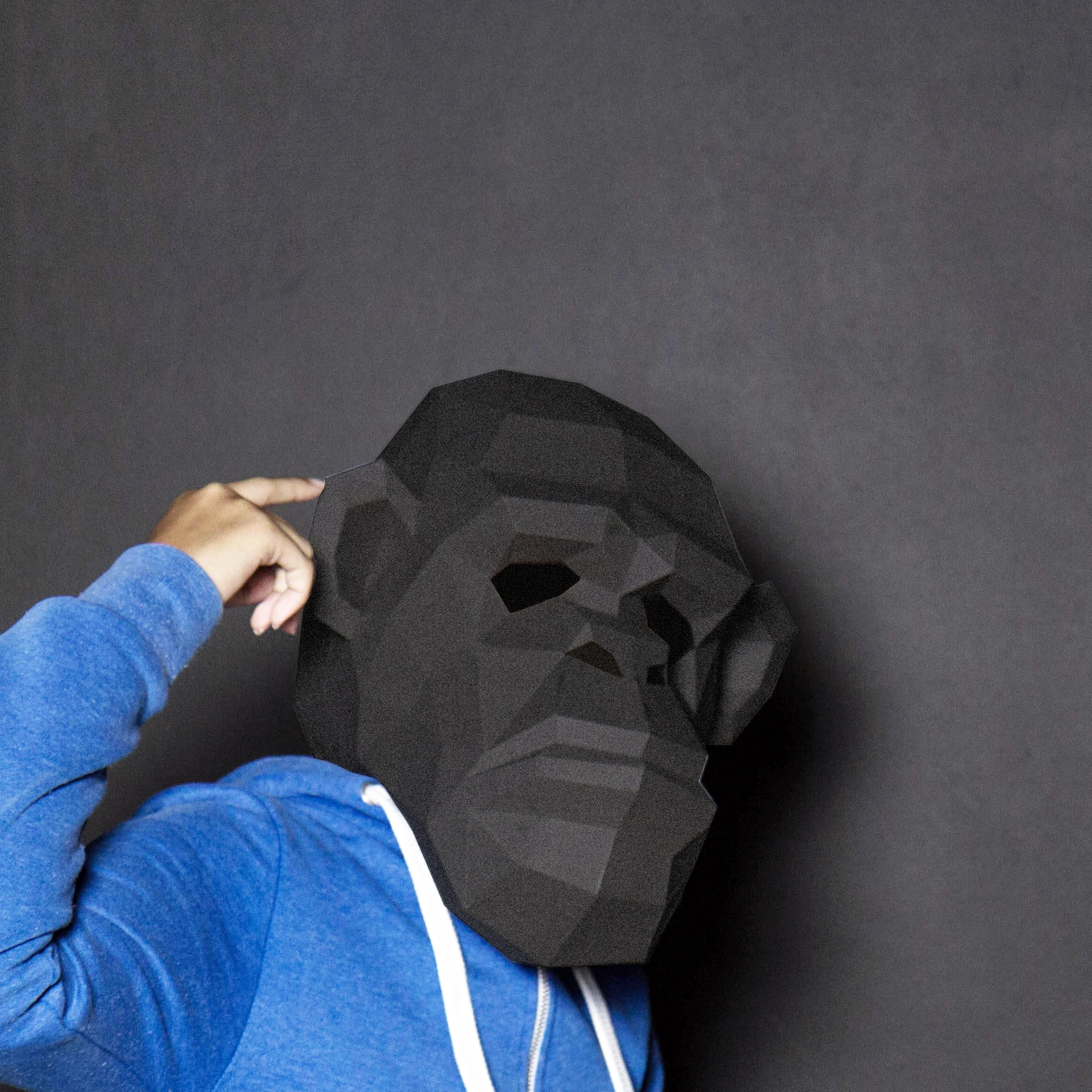 3D Paper Mold Gorilla Head Mask Headgear Animal Model Halloween Cosplay Props Women Men Party Dress Up DIY Craft Masks